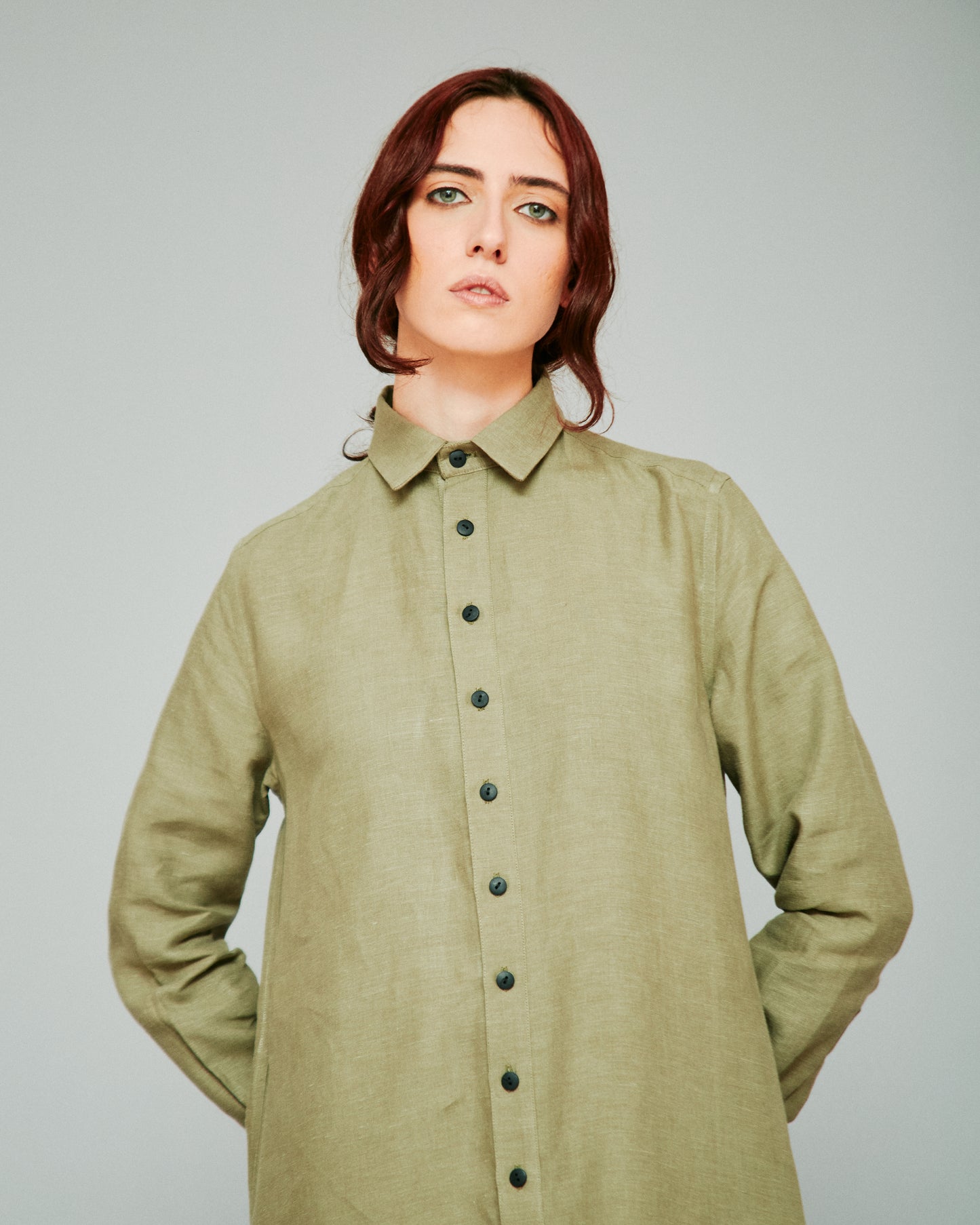 Chemise Longue Linho Oliva