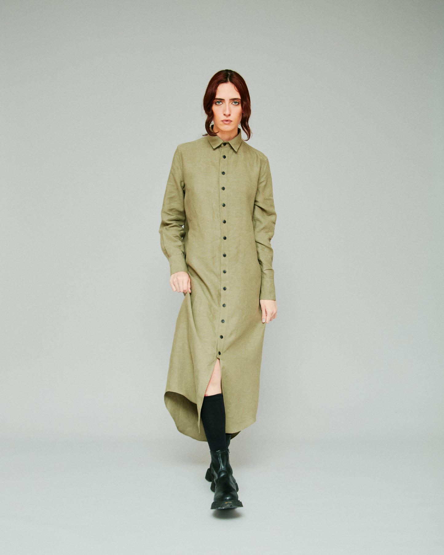 Chemise Longue Linho Oliva