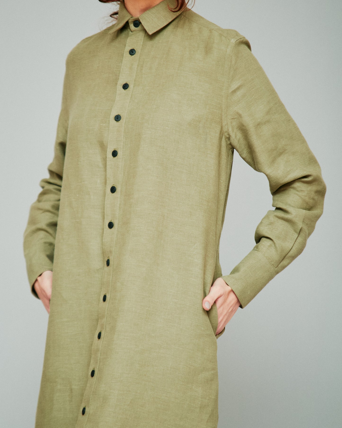 Chemise Longue Linho Oliva