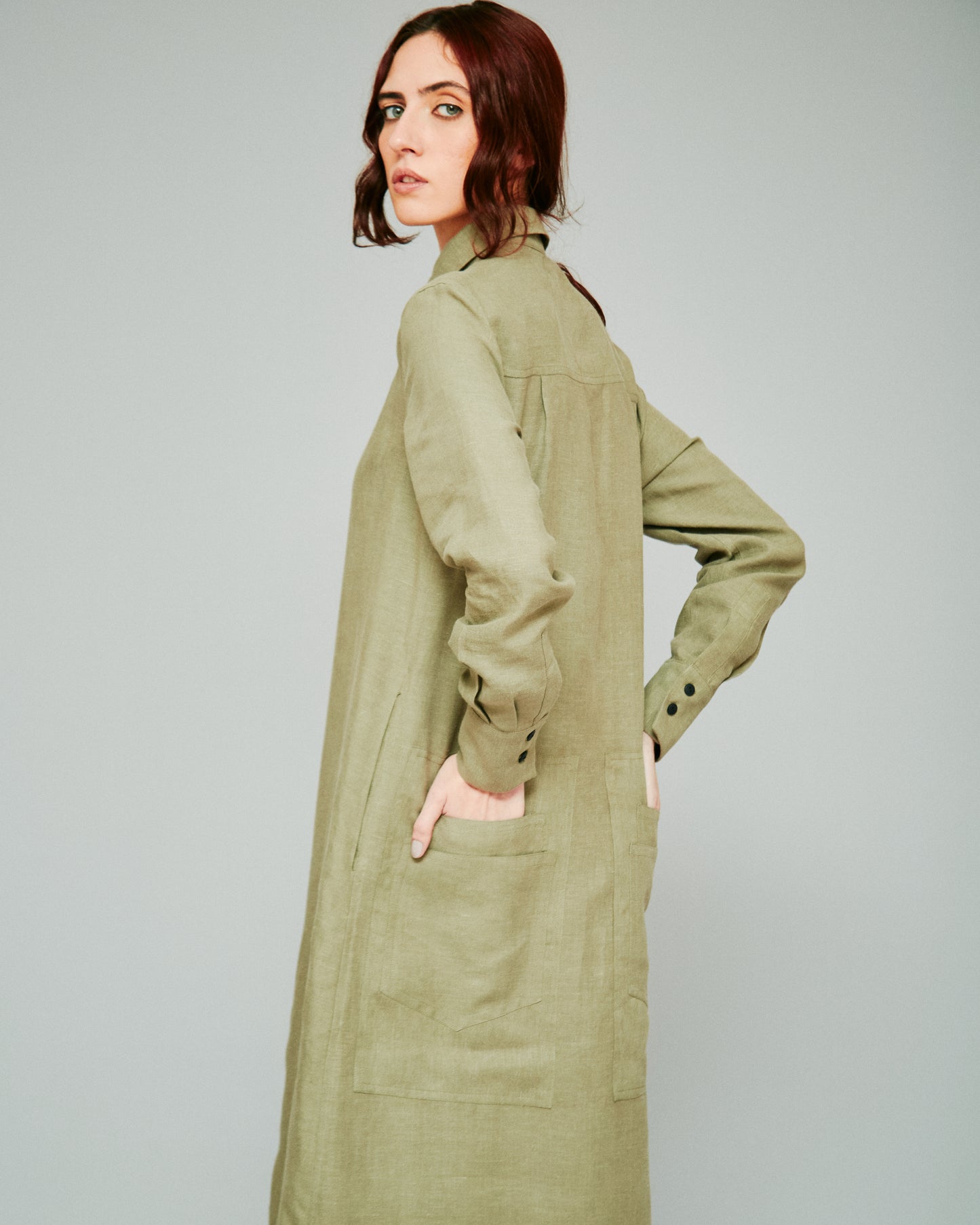 Chemise Longue Linho Oliva