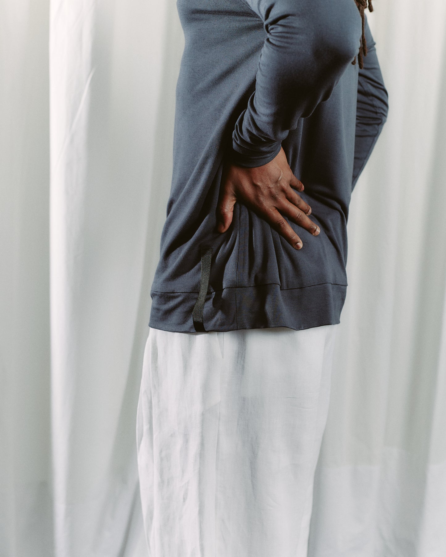 Blusa Luciano Manga Longa Malha Cinza