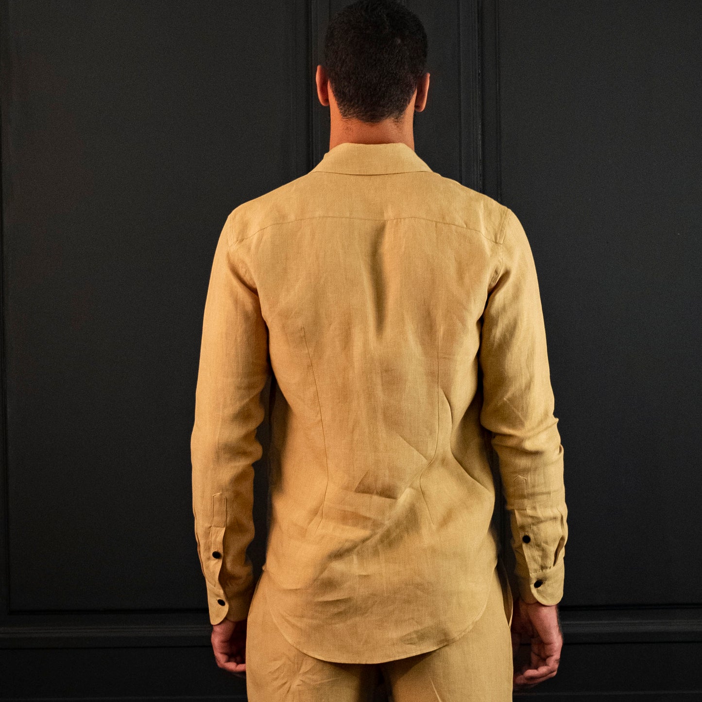 Camisa Manga Longa Slim Palha